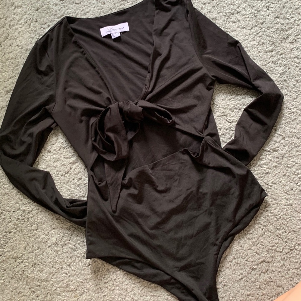 Showpo Cross Bow Black Bodysuit